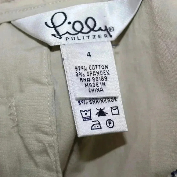 Lily Pulitzer kahki golf garden glove bermudas - Picture 5 of 8